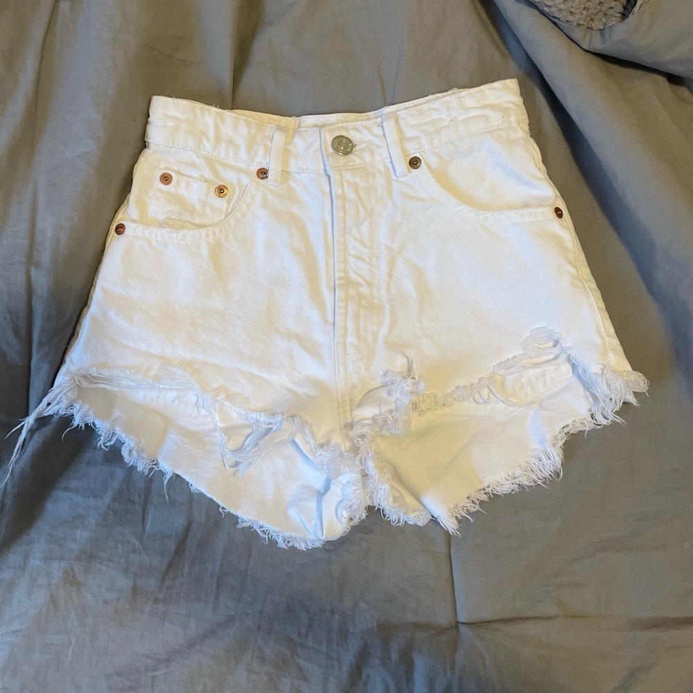 Zara white jean shorts